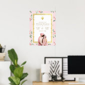 Roze Goud Bloemen Anand Karaj Bruiloft Welkomstbor Poster (Thuiskantoor)