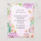 Roze & Goud Bloemen Geometrische Bruiloft Gast Det Informatiekaartje (Voorkant)