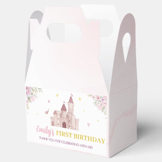 Roze Goud Bloemen Kroon Prinses Verjaardag Favorie Bedankdoosjes (Geopend)