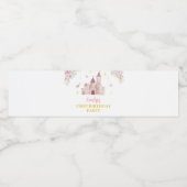 Roze Goud Bloemen Kroon Prinses Verjaardag Water B Waterfles Etiket (Enkel label)