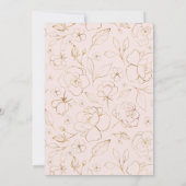 Roze Goud Bloemen Moderne Bruiloft Kaart (Achterkant)