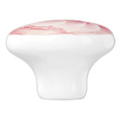 Roze & Goud Bloemen Pioen Bloem Glam Custom Bloeme Keramische Knop (Zijkant)