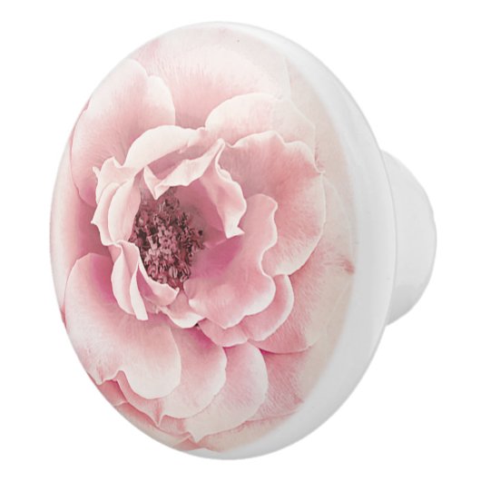 Roze & Goud Bloemen Pioen Bloem Glam Custom Bloeme Keramische Knop (Rechts)