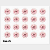 Roze & Goud Bloemen Pioen Bloem Glam Custom Bloeme Ronde Sticker (Vel)
