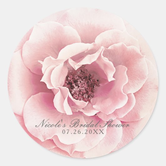 Roze & Goud Bloemen Pioen Bloem Glam Custom Bloeme Ronde Sticker (Voorkant)