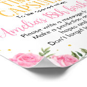 Roze Goud Bloemen Prinses Kroon Tijd Capsule Poster (Hoek)