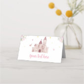 Roze Goud Bloemen Prinses Verjaardags Plaats Kaart Plaatskaartje (Achterkant)