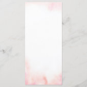 Roze Goud Bloemen Tea Party Vrijgezellenfeest Menu (Achterkant)