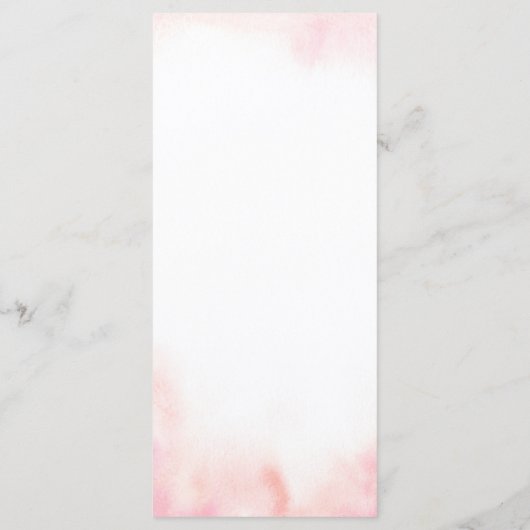 Roze Goud Bloemen Tea Party Vrijgezellenfeest Menu (Achterkant)