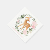 Roze Goud Bloemen Woodland Herten Fawn Baby shower Servet (Hoek)