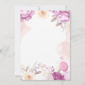 Roze goud bloemengarble baby shower kaart (Achterkant)
