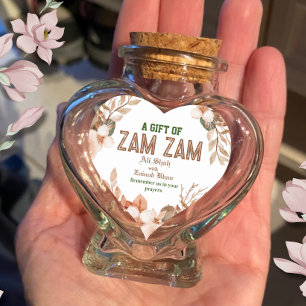 Roze Goud Bloemige Zam Zam cadeau Hart Sticker