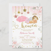 Roze Goud Blondine Baby Angel Baby shower Kaart (Voorkant)