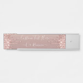 Roze Goud Blozen Glitter Glans Drips Aangepaste Te Deurbordje (Voorkant)