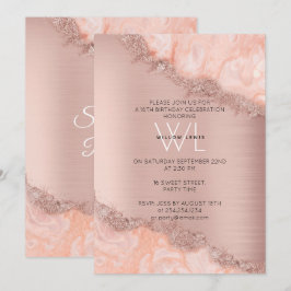 Roze Goud Blozen Roze Agaat Geode Glitters Sweet 1 Kaart