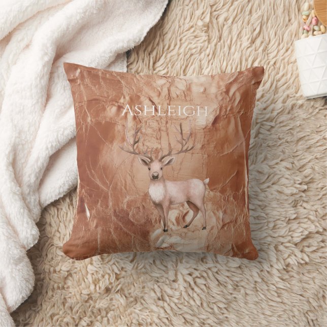 Roze Goud Blozen Roze Boho Herten Boom Kussen (Deken)