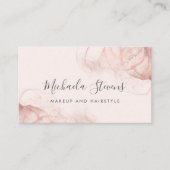 Roze goud blozen roze elegante script visitekaartje (Voorkant)