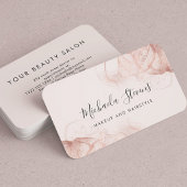 Roze goud blozen roze elegante script visitekaartje