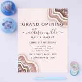 Roze Goud Blozen Roze Glitter Agate Geode Zakelijk Flyer (Enkel)