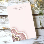 Roze Goud Blozen Roze Glitter Agate Geode Zakelijk Post-it® Notes