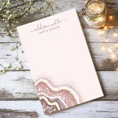 Roze Goud Blozen Roze Glitter Agate Geode Zakelijk Post-it® Notes
