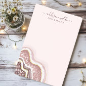 Roze Goud Blozen Roze Glitter Agate Geode Zakelijk Post-it® Notes