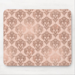 Roze Goud Blozen Roze Moderne Glamour Damast Muismat