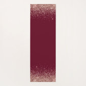 Roze Goud Blozend Roze Glitters Bourgondië Monogra Yogamat (Achterkant)