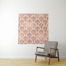 Roze Goud Blozend Roze Moderne Glam Damast Wandkleed
