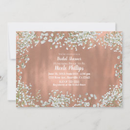 Roze Goud Blozend Roze Witte Baby's Breath Bruidsb Kaart