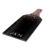 Roze Goud Blozende Roze Glitter Monogram Initiaal Snijplank (Hoek)