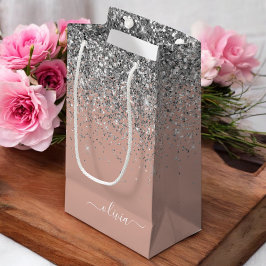 Roze Goud Blozende Roze Zilver Glitter Monogram Jo Klein Cadeauzakje