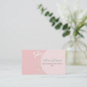 Roze Goud Blush Glamour Wedstrijdnaamkaart Visitekaartje (Staand voorkant)