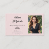 Roze Goud Blush Glamour Wedstrijdnaamkaart Visitekaartje (Achterkant)
