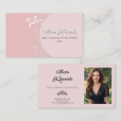 Roze Goud Blush Glamour Wedstrijdnaamkaart Visitekaartje (Voorkant / Achterkant)