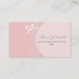 Roze Goud Blush Glamour Wedstrijdnaamkaart Visitekaartje