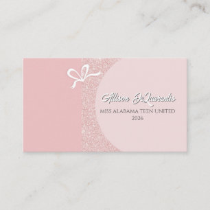 Roze Goud Blush Glamour Wedstrijdnaamkaart Visitekaartje