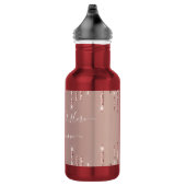 Roze Goud Blush Glitter Glans Drips Aangepaste Tek Waterfles (Rechts)