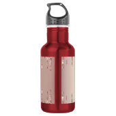 Roze Goud Blush Glitter Glans Drips Aangepaste Tek Waterfles (Achterkant)