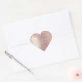 Roze Goud Blush Glitter Glans Drips - Uw Tekst Hart Sticker (Envelop)