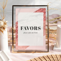 Roze Goud, Blush & Pailletten Bruiloftsfeest Favor