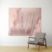Roze Goud Blush Roze Agaat Geode Glitter Bruiloft  Wandkleed (In Situ (horizontaal))