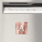 Roze Goud - Blush Roze Geborsteld Metalen Monogram Magneet (Insitu (Vaatwasser))