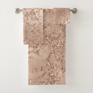 Roze Goud Blush Roze Glam Glitter Chic Bad Handdoek