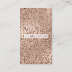 Roze Goud Blush Roze Glam Glitter Crackle Chic Visitekaartje
