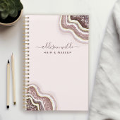 Roze Goud Blush Roze Glitter Agate Geode Planner