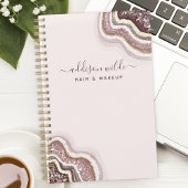 Roze Goud Blush Roze Glitter Agate Geode Planner