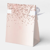 Roze Goud - Blush Roze Glitter Bruiloftsfeest Bedankdoosjes (Achterkant)