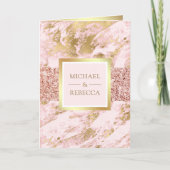 Roze Goud Blush Roze Marmer Foto QR Code Trouwen  (Voorkant)