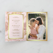 Roze Goud Blush Roze Marmer Foto QR Code Trouwen  (Binnen)